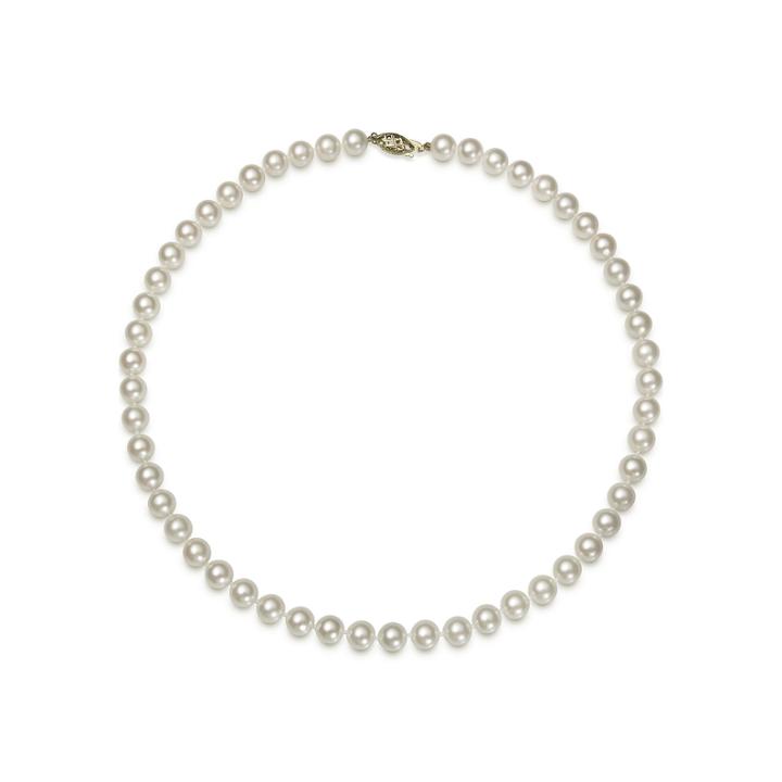 14k Yellow Gold Akoya Pearl Necklace 16