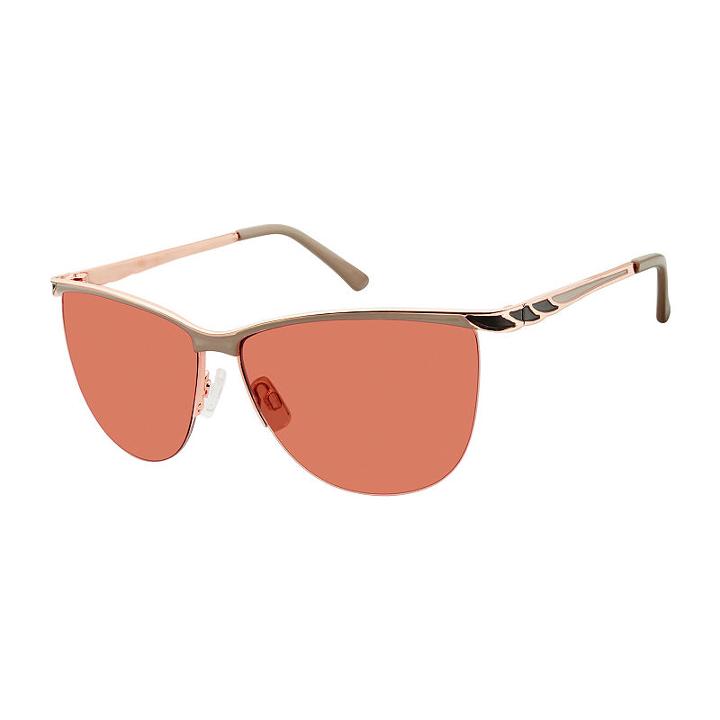Libby Edelman Half Frame Round Uv Protection Sunglasses-womens