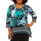 Lark Lane Must Have Jeweled Neck Tunic- Plus