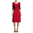 Signature By Sangria Elbow Sleeve Fit & Flare Dress