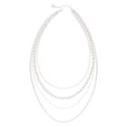 Liz Claiborne Silver-tone 4-row Necklace