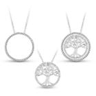 Sterling Silver 3-in-1 Cubic Zirconia Tree Of Life Necklace