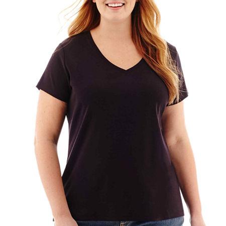 St. John's Bay Short-sleeve V-neck T-shirt - Plus