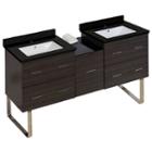 61.5-in. W Floor Mount Dawn Grey Vanity Set For 1hole Drilling Black Galaxy Top White Um Sink