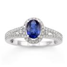 Womens 1/3 Ct. T.w. Genuine Sapphire Blue 14k Gold Cocktail Ring