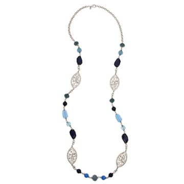 Mixit 5.25 Mixit Blue Beaded Necklace