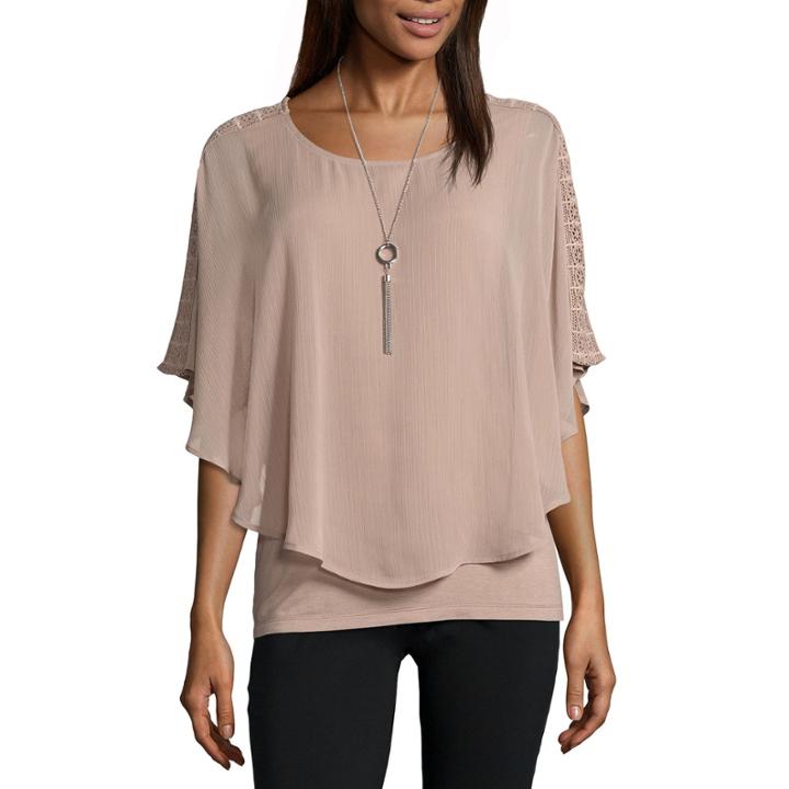 Alyx Solid Crochet Popover Top