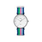 Timex Womens Weekender Blue Striped Strap Watch