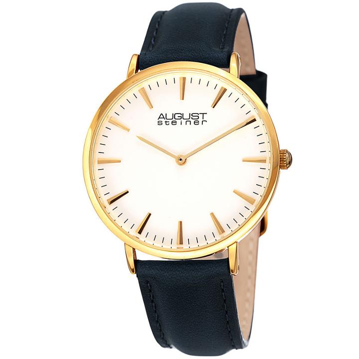 August Steiner Womens Gold Tone Strap Watch-as-8247ygbu
