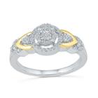 Promise My Love Womens 1/4 Ct. T.w. Round White Diamond Sterling Silver Gold Over Silver Promise Ring