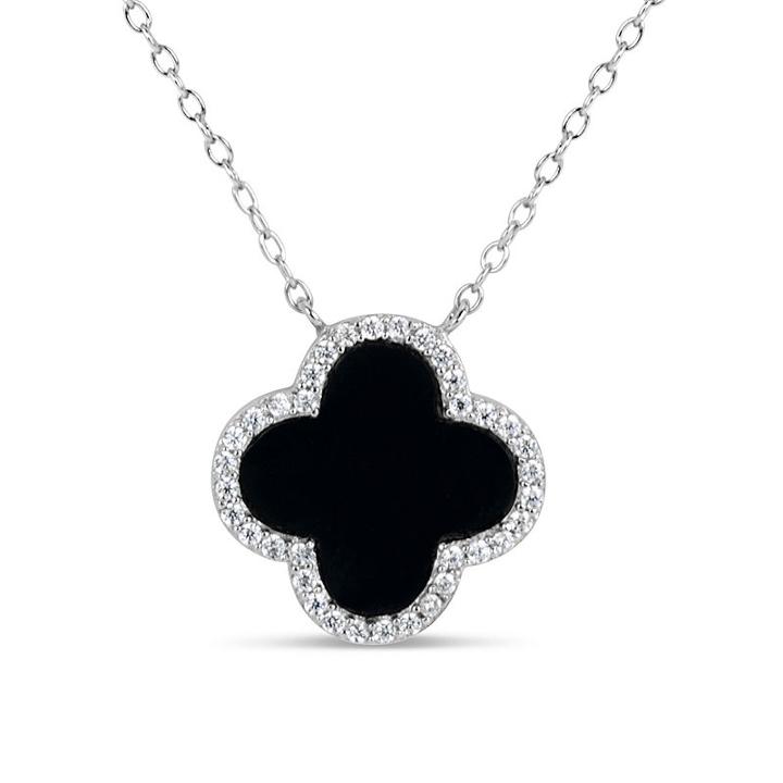 Womens Black Onyx Pendant Necklace