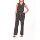 Nina Leonard V-neck Sleeveless Palazzo Jumpsuit