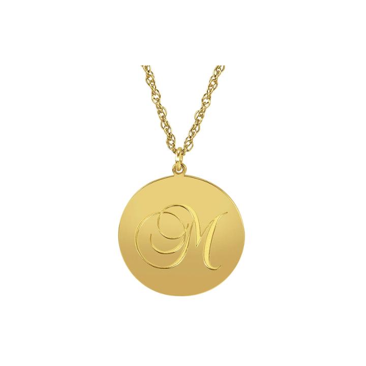 Personalized 14k Gold Over Sterling Silver Initial Pendant Necklace