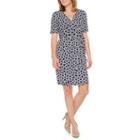 Liz Claiborne Elbow Sleeve Pattern Wrap Dress