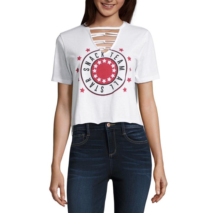 Short Sleeve Snack Team Graphic Boxy Tee- Juniors