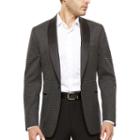 J. Ferrar Black Grey Houndstooth Slim Sport Coat