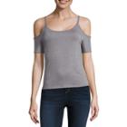 Arizona Cold Shoulder Ladder Back Knit Tee- Juniors
