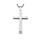 Mens Stainless Steel Double Layer Cross Pendant Necklace