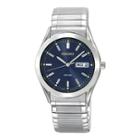 Seiko Mens Blue Dial Stainless Steel Solar Watch Sne057