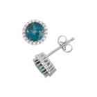 Genuine London Blue Topaz & Lab-created White Sapphire Sterling Silver Earrings