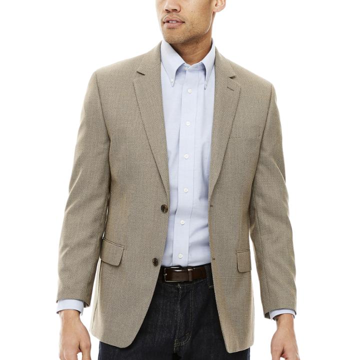 Izod Sand Neat Classic-fit Sportcoat