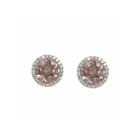 1 1/2 Ct. T.w. Pink Diamond 18k Gold Stud Earrings