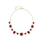 Monet Red And Gold-tone Collar Necklace