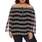 Alyx Long Sleeve Off The Shoulder Woven Blouse-plus