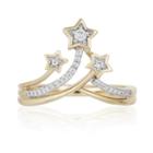 Enchanted By Disney Enchanted Disney Womens 1/10 Ct. T.w. Genuine Round White Diamond 10k Gold Promise Ring