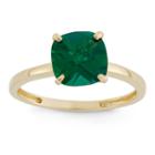 Womens Lab Created Green Emerald 10k Gold Cocktail Ring