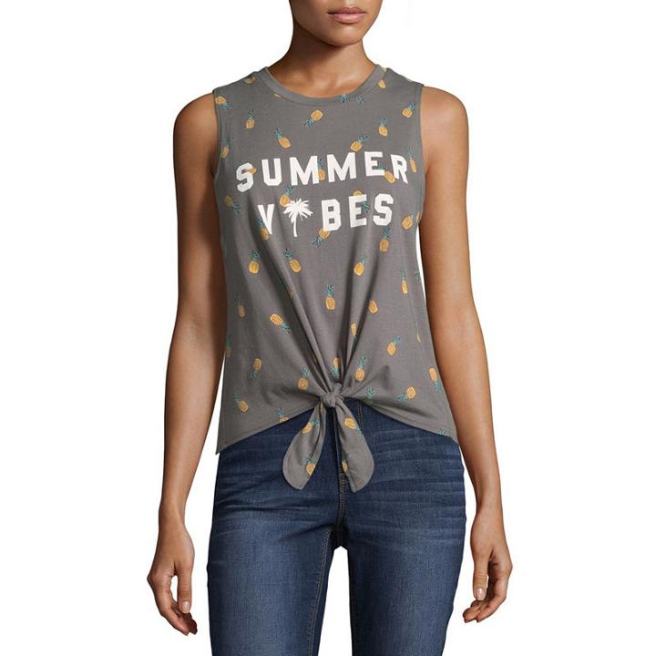 Summer Vibes Allover Pineapple Tank -juniors