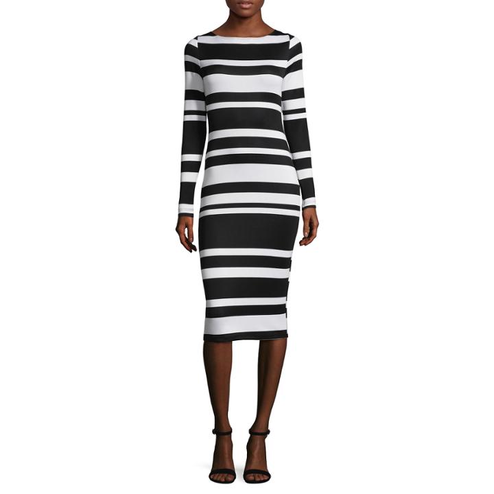 Project Runway Stripe Knit Bodycon Dress