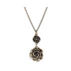 1928 Jewelry Gold-tone Crystal Flower Pendant Drop Necklace