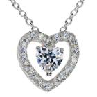 Sparkle Allure&trade; Silver-plated Cubic Zirconia Heart Pendant Necklace