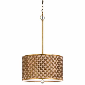 Wooten Heights 25 Inch Tall Metal Pendant In French Gold
