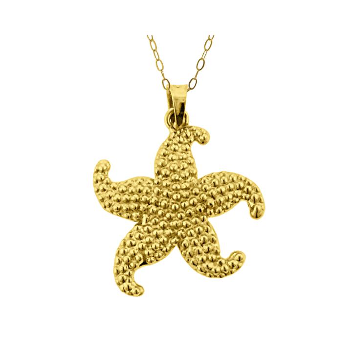 10k Yellow Gold Starfish Pendant Necklace