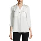 Hollywould 3/4 Sleeve Nylon Blouse-juniors