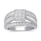 Womens 1 1/2 Ct. T.w. Princess White Diamond 10k Gold Engagement Ring