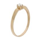 Itsy Bitsy Yellow Gold Over Sterling Womens Round Clear 14k Gold Over Silver Cocktail Ring