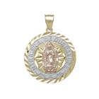 Tesoro&trade; 14k Tri-color Gold Our Lady Of Guadalupe Diamond-cut Pendant