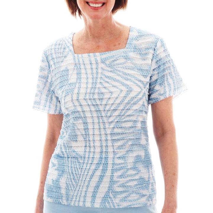 Alfred Dunner Short-sleeve Monotone Ruffle Top - Petite