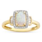 Womens Multi Color Opal 10k Gold Cocktail Ring