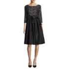 Jessica Howard 3/4 Sleeve Fit & Flare Dress