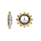 Genuine Citrine And Black Sapphire Sterling Silver Earring Jackets