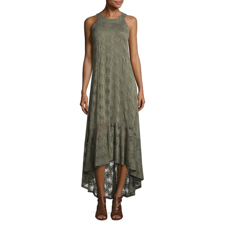 Luxology Sleeveless Diamond Maxi Dress