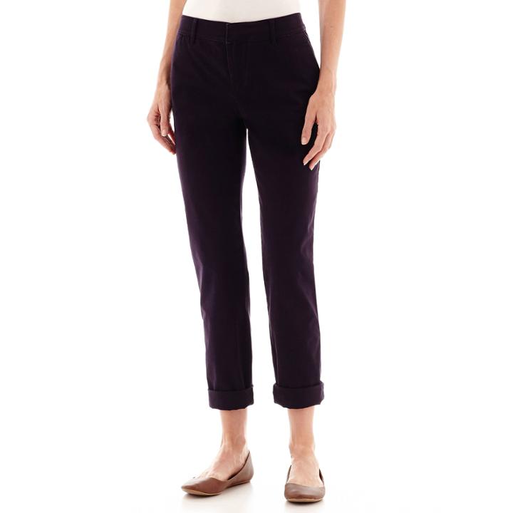 Liz Claiborne Roll-cuff Twill Pants