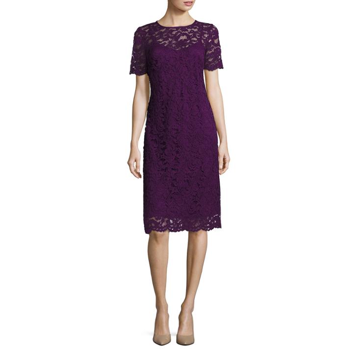 Be By Chetta B Cap-sleeve Lace Sheath Dress