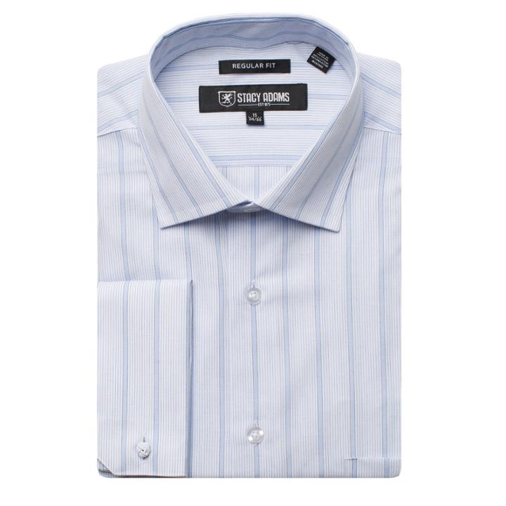 Stacy Adams Long Sleeve Woven Stripe Dress Shirt