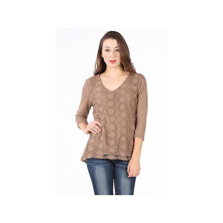 Crochet Front Lined Blouse