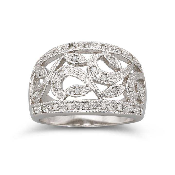 Diamond Vintage 1/4 Ct. T.w. Sterling Silver Ring